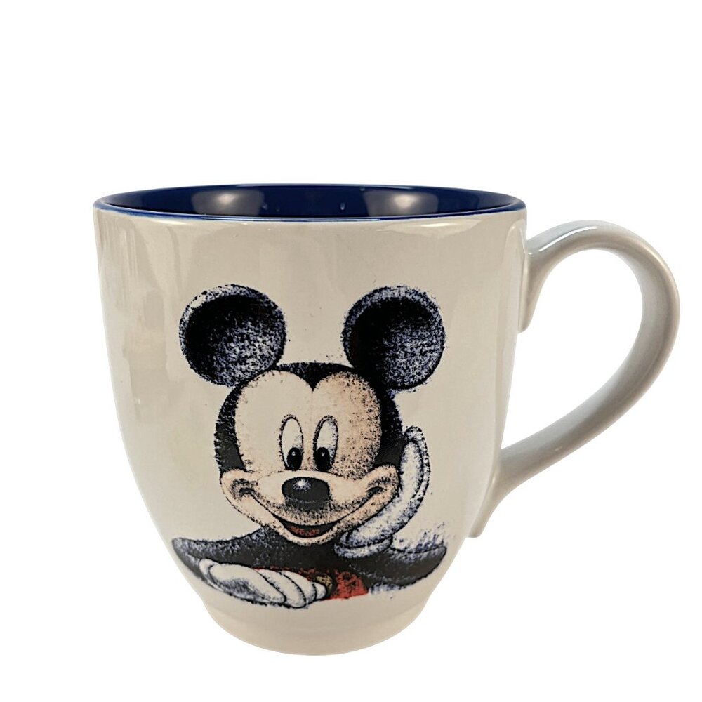 Disney Store Mickey Mouse Blue Ink Sketch Jumbo Mug Cup 18oz